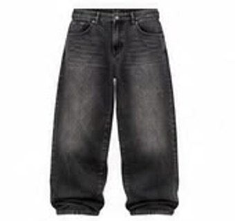 Packshot van de zwarte KNGMA Baggy Denim