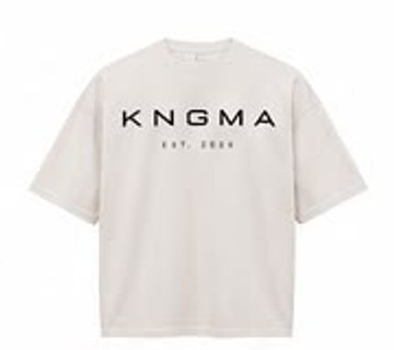 Packshot van het ecru KNGMA Premium Boxy Tee